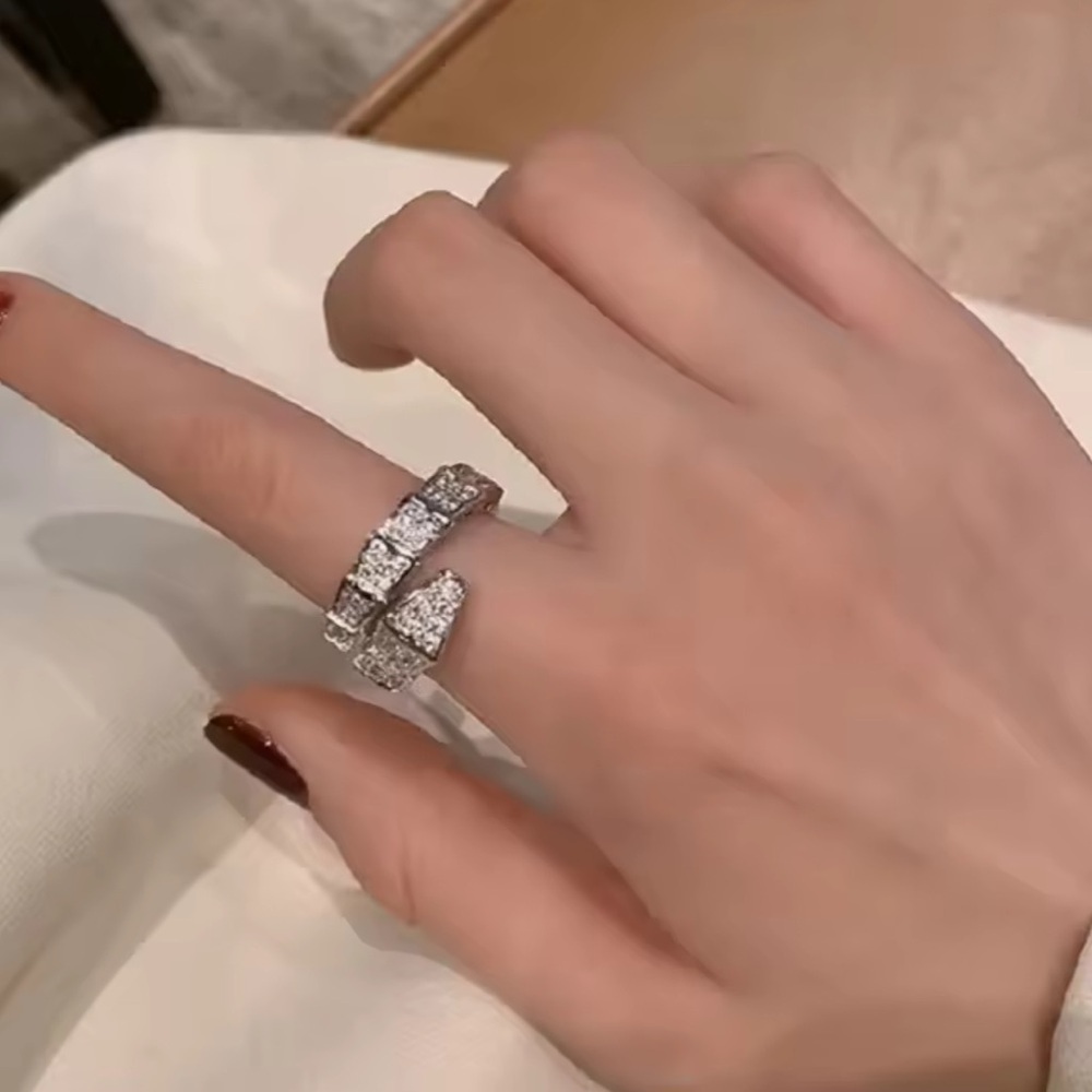 Serpenti Viper Silver Snake Crystal Ring